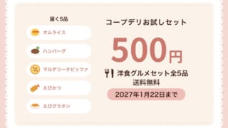 コープデリお試しセット500円 洋食グルメセット全5品